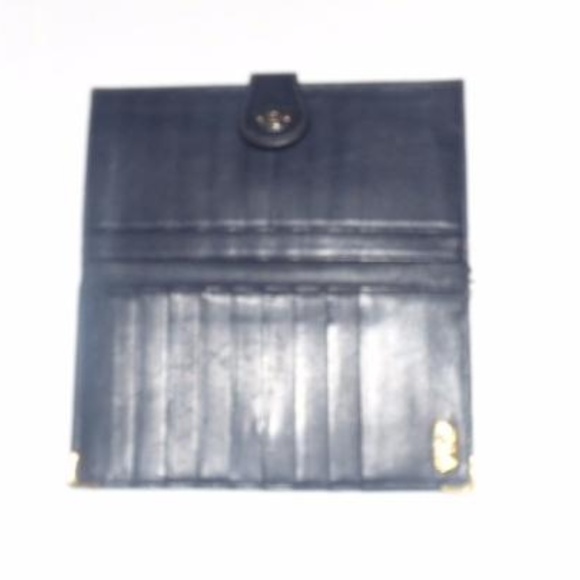 Gucci  Vintage Navy Coated Canvas Leather Checkbook Wallet - Picture 3 of 5